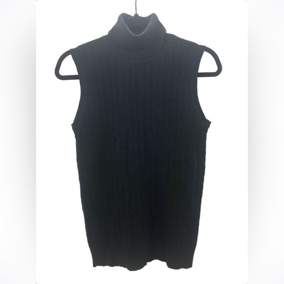 NWT GAP black sleeveless turtleneck top - Picture 1 of 4